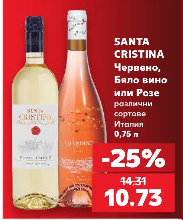 Червено, Бяло вино или Розе различни сортове Италия 0,75 л - Кауфланд