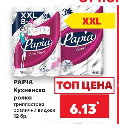 Кухненска ролка трипластова различни видове 12 бр - Кауфланд