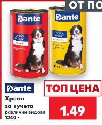 Храна за кучета различни видове 1240 г - Кауфланд