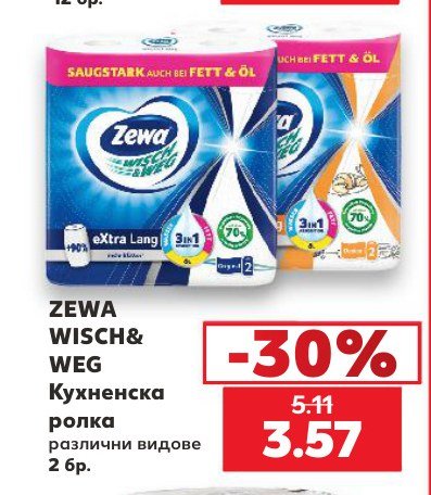 Кухненска ролка различни видове 2 бр - Кауфланд