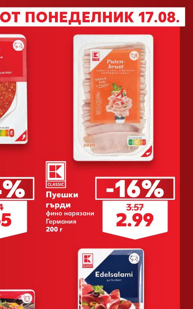 Пуешки гърди 200 г – Кауфланд