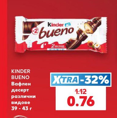 Вафлен десерт различни видове 39 - 43 г - Кауфланд
