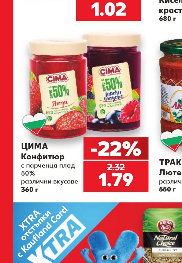 ЦИМА Конфитюр с парченца плод 50% различни вкусове 360 г – Кауфланд