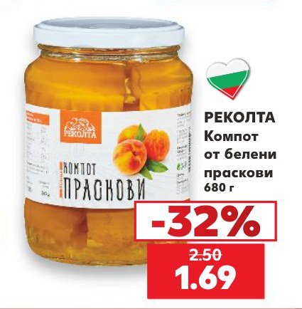 Компот от белени праскови 680 г - Кауфланд