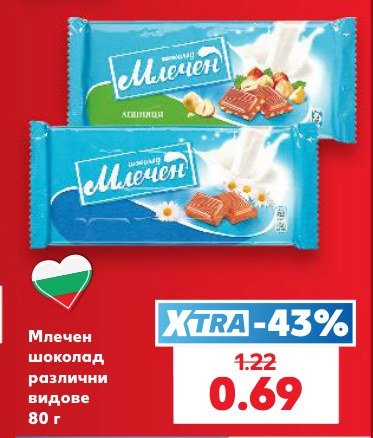 Млечен шоколад различни видове 80 г - Кауфланд