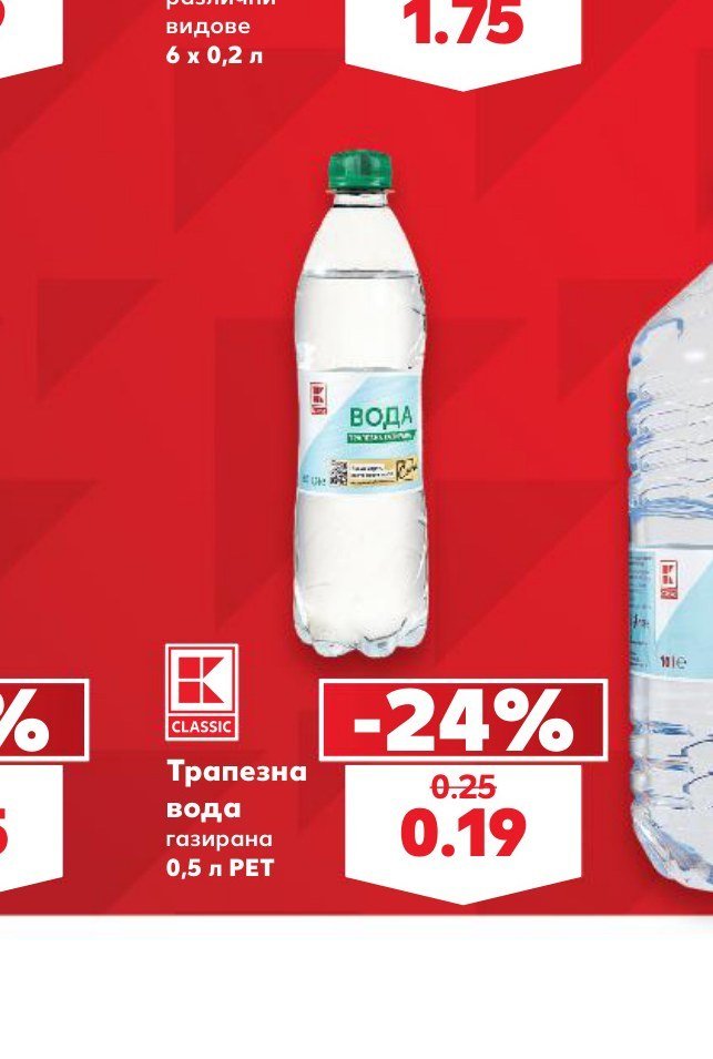 Трапезна вода газирана 0,5 л PET - Кауфланд