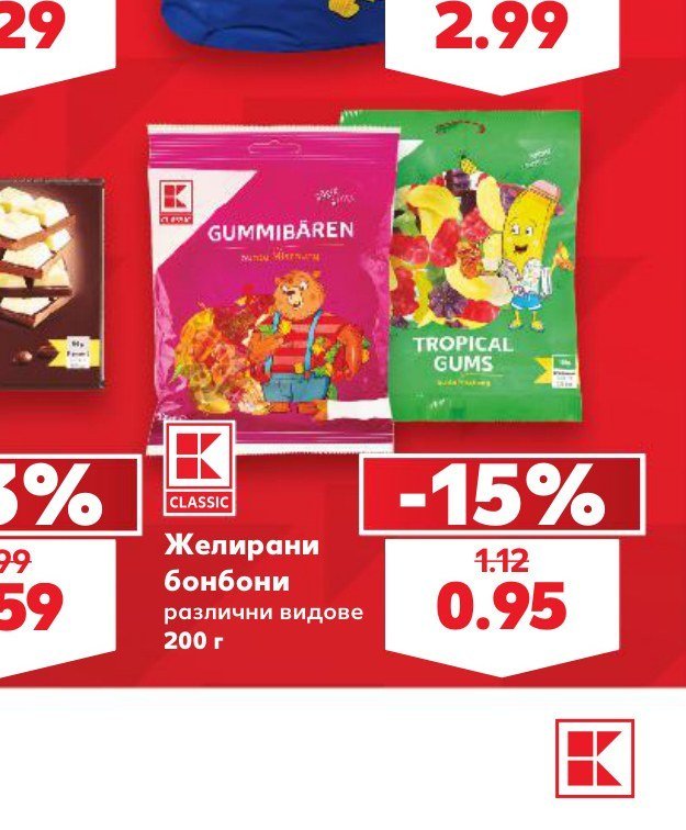 Желирани бонбони различни видове 200 г - Кауфланд