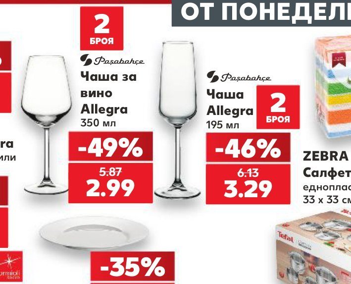 Чаша за вино Allegra 350 мл - Кауфланд