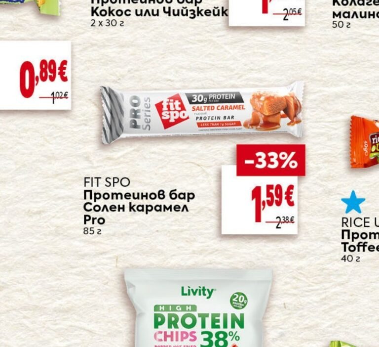 FIT SPO Протеинов бар Солен карамел Pro 85 г - Била