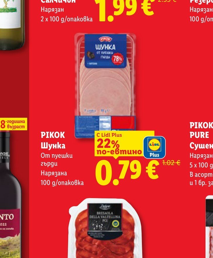 PIKOK Шунка От пуешки гърди Нарязана 100 g/опаковка - Лидл