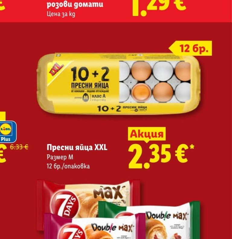 Пресни яйца XXL 12 бр - Лидл