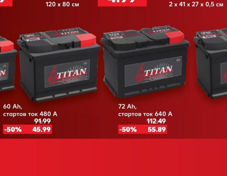 Акумулатор TITAN 60 Ah, стартов ток 480 A - Кауфланд