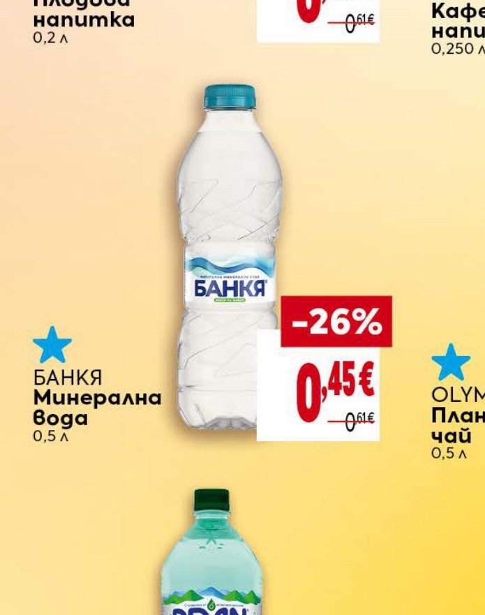 БАНКЯ Минерална вода 0,5 л - Била