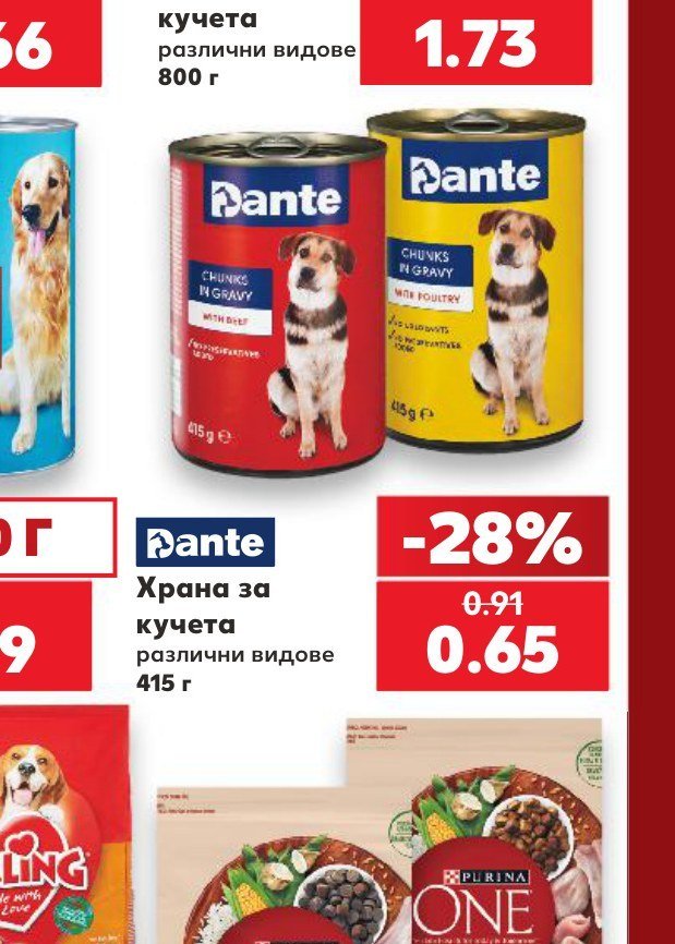 Dante Храна за кучета различни видове 415 г - Кауфланд
