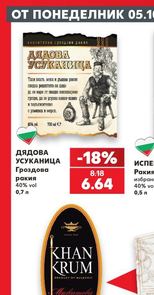Дядова Усуканница Гроздова ракия 40% vol 0,7 л - Кауфланд