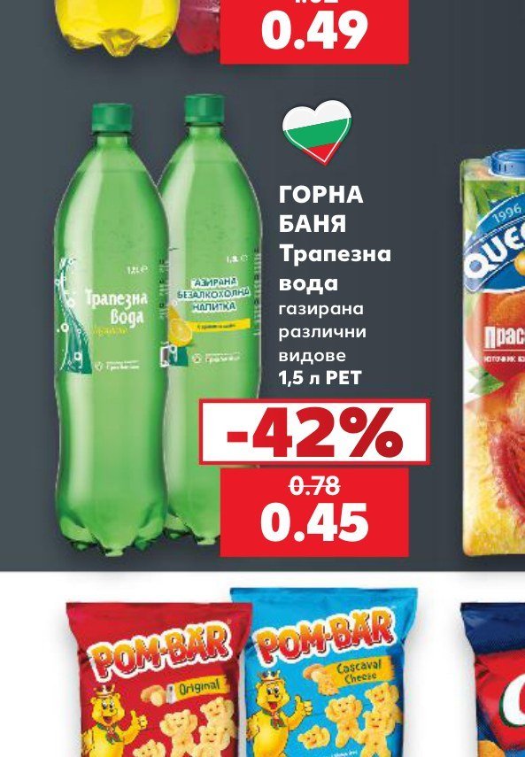 ГОРНА БАНЯ Трапезна вода газирана различни видове 1,5 л PET - Кауфланд