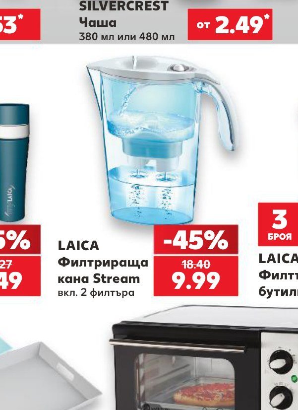 LAICA Филтрираща кана Stream включително 2 филтъра - Кауфланд