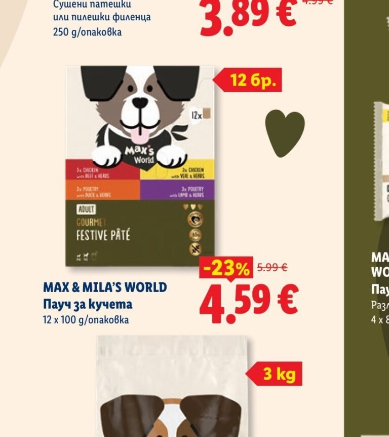MAX & MILA'S WORLD Пауч за кучета 12 x 100 g - Лидл