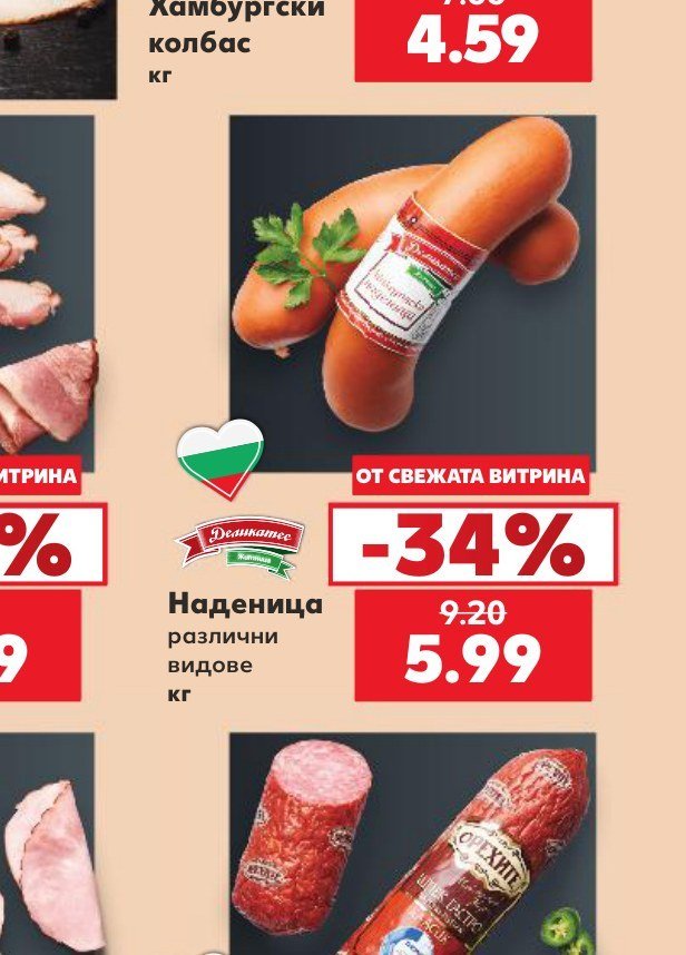 Наденица различни видове кг - Кауфланд