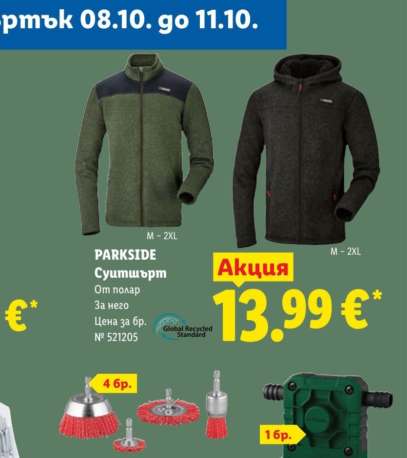 PARKSIDE Суитшърт От полар За него - Лидл