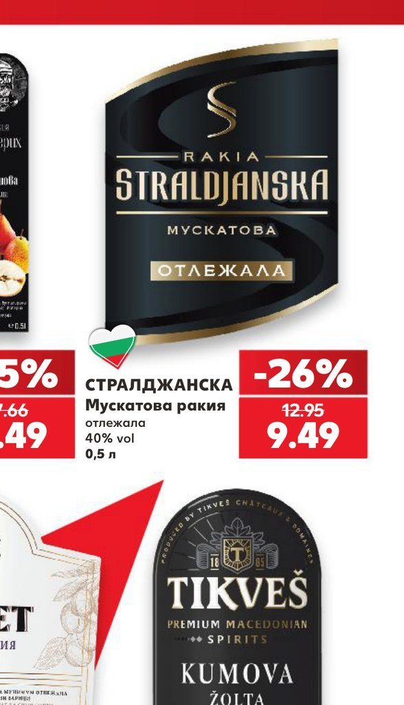 СТРАЛДЖАНСКА Мускатова ракия отлежала 40% vol 0,5 л - Кауфланд