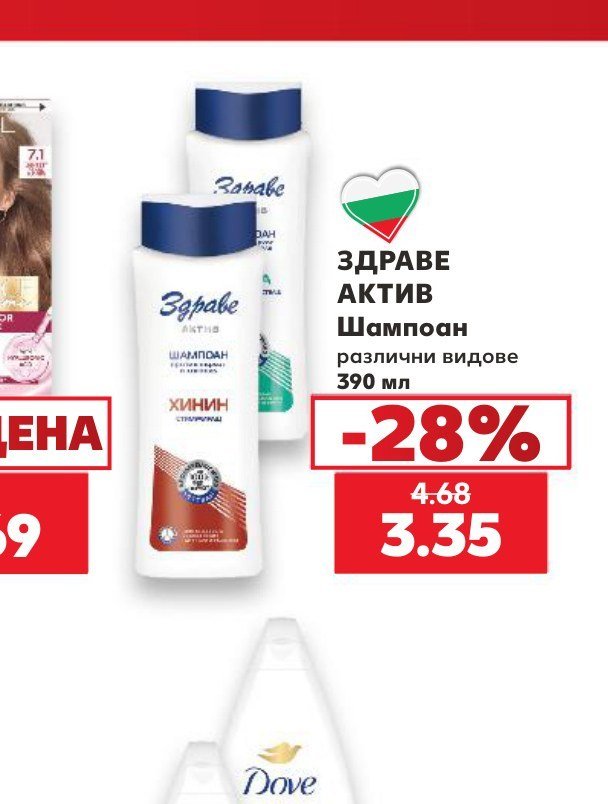 ЗДРАВЕ АКТИВ Шампоан различни видове 390 мл - Кауфланд